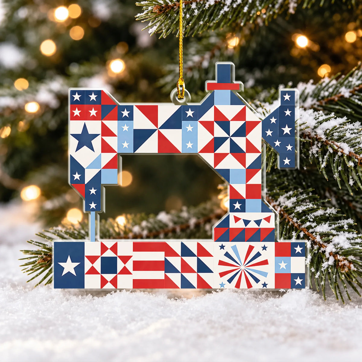 Stars & Stitches Sewing 2D Flat Ornament