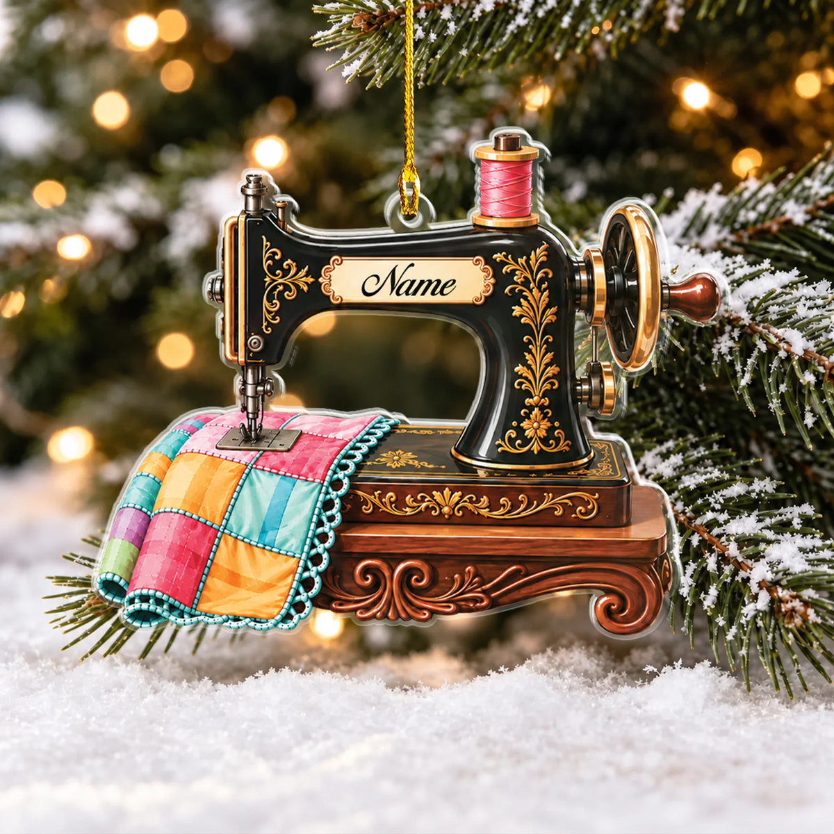 Personalized Sewing Machine 2D Flat Ornament