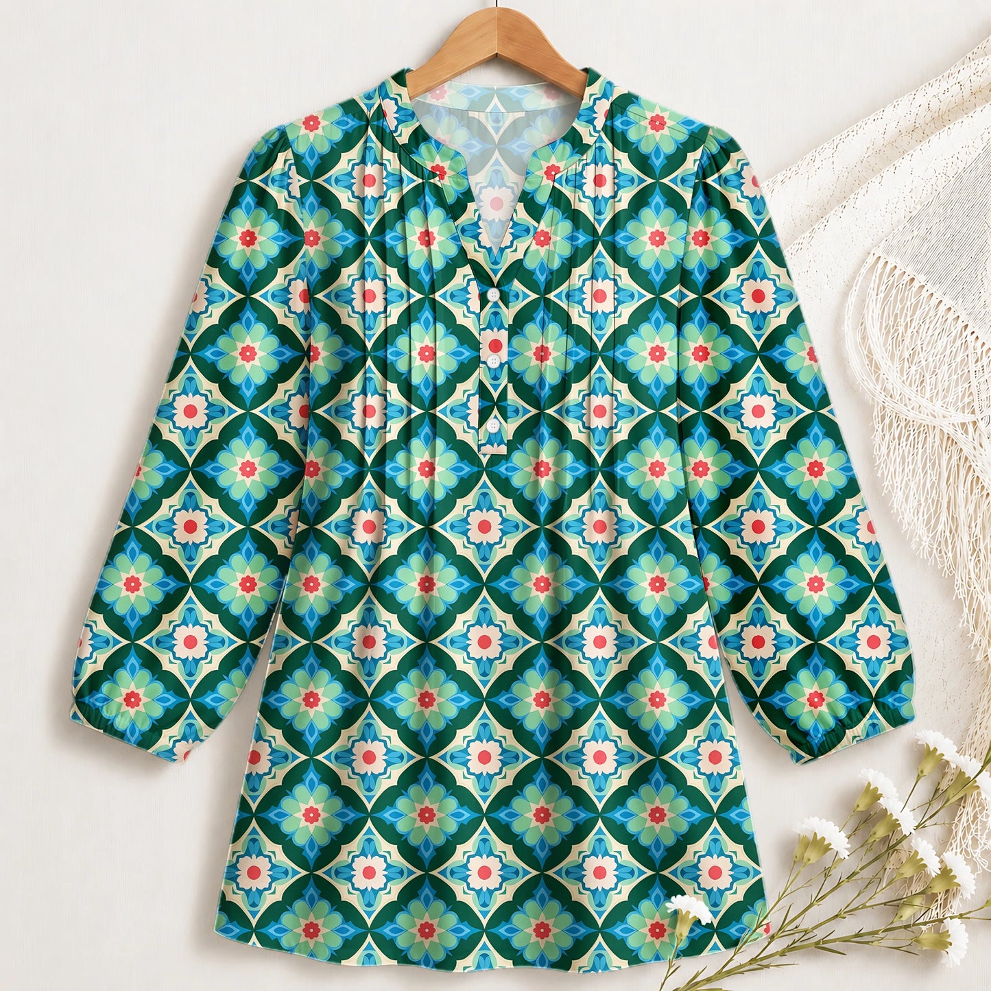 Emerald Bloom Blouse