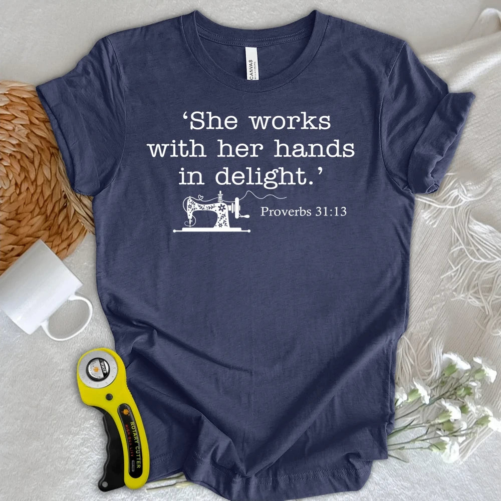 Sewing In Bible T-shirt
