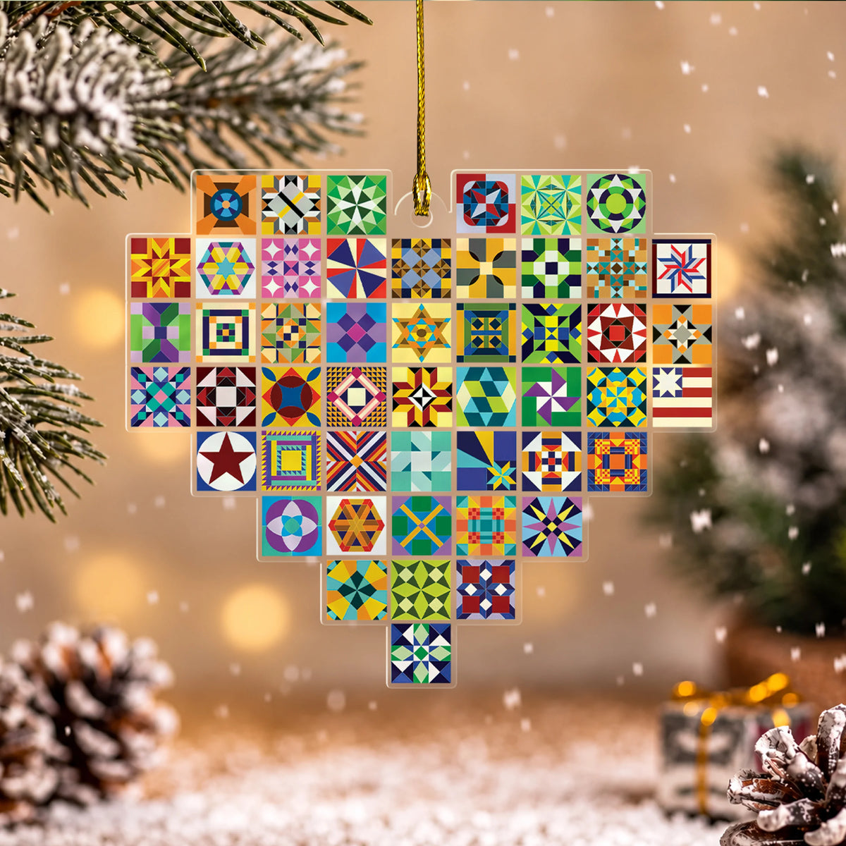 States Of Quilt 2D Flat Ornament