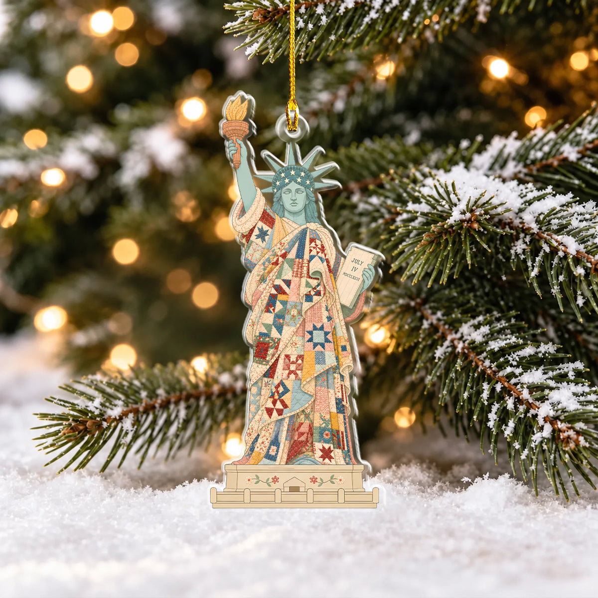 Liberty Wrapped in Love 2D Flat Ornament
