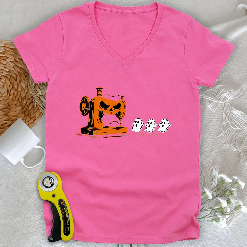 Demon Stitch Machine Lady V-neck