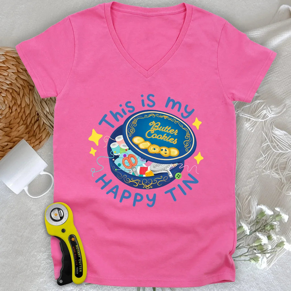 Happy Tin Lady V-neck