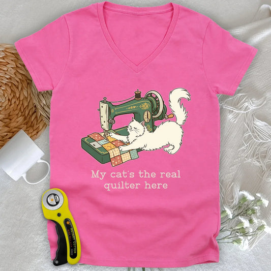 The Purrfect Seamstress Lady V-neck