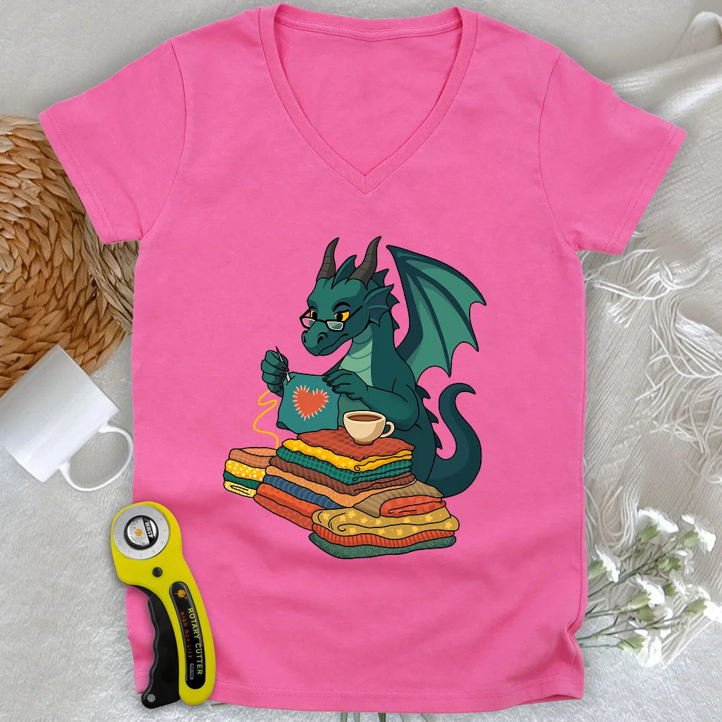 The Quilter’s Hoard Lady V-neck