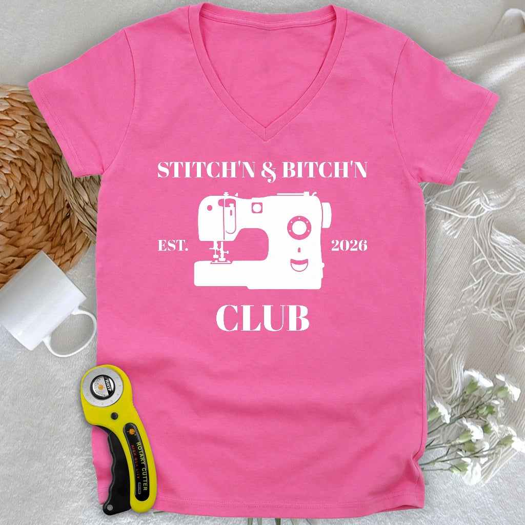 The Stitch’n & Bitch’n Club Lady V-neck