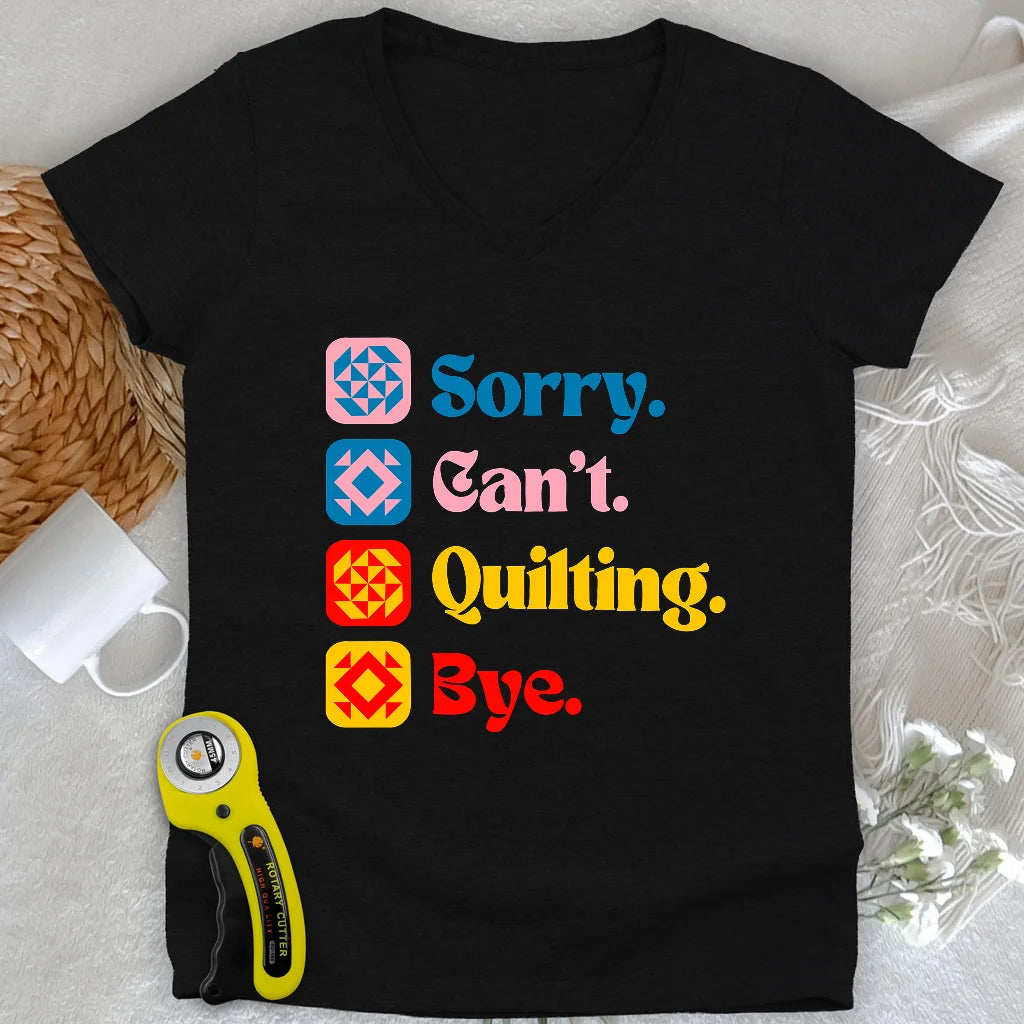 Can't Quilting Lady V-neck