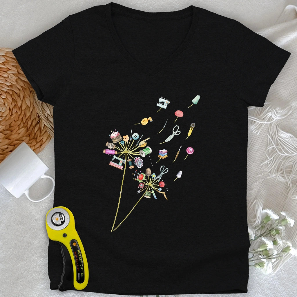 Crafted To Bloom Lady V-neck