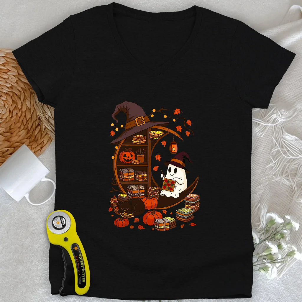 Ghostly Stitches Lady V-neck