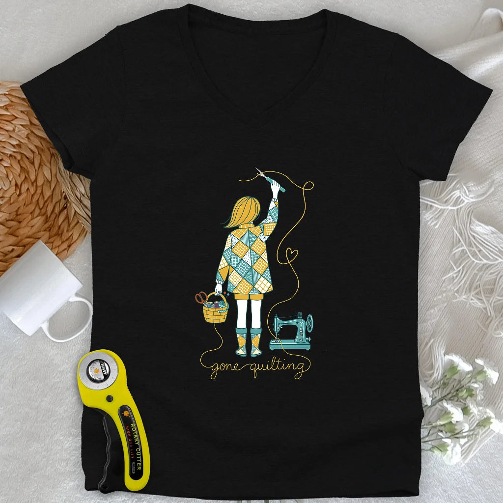 Gone quilting Lady V-neck