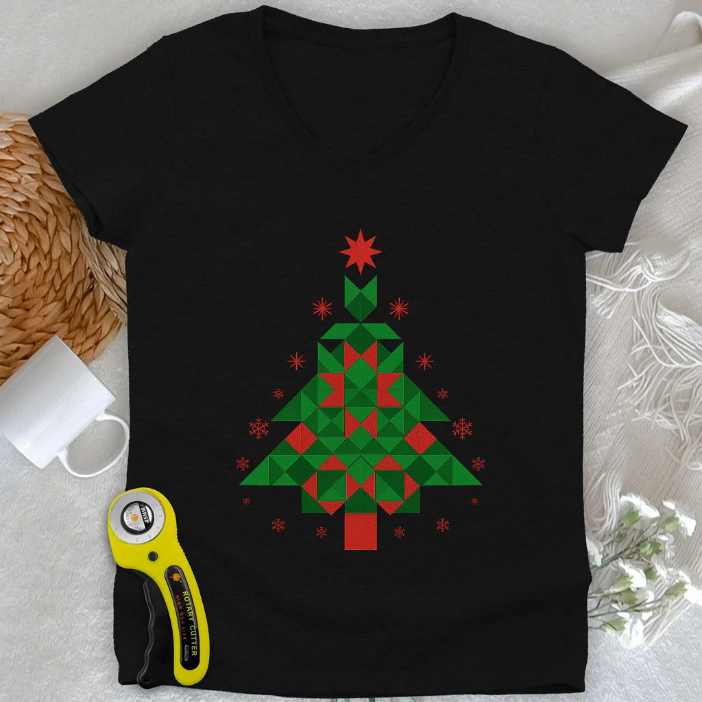 Merry Quiltmas Lady V-neck