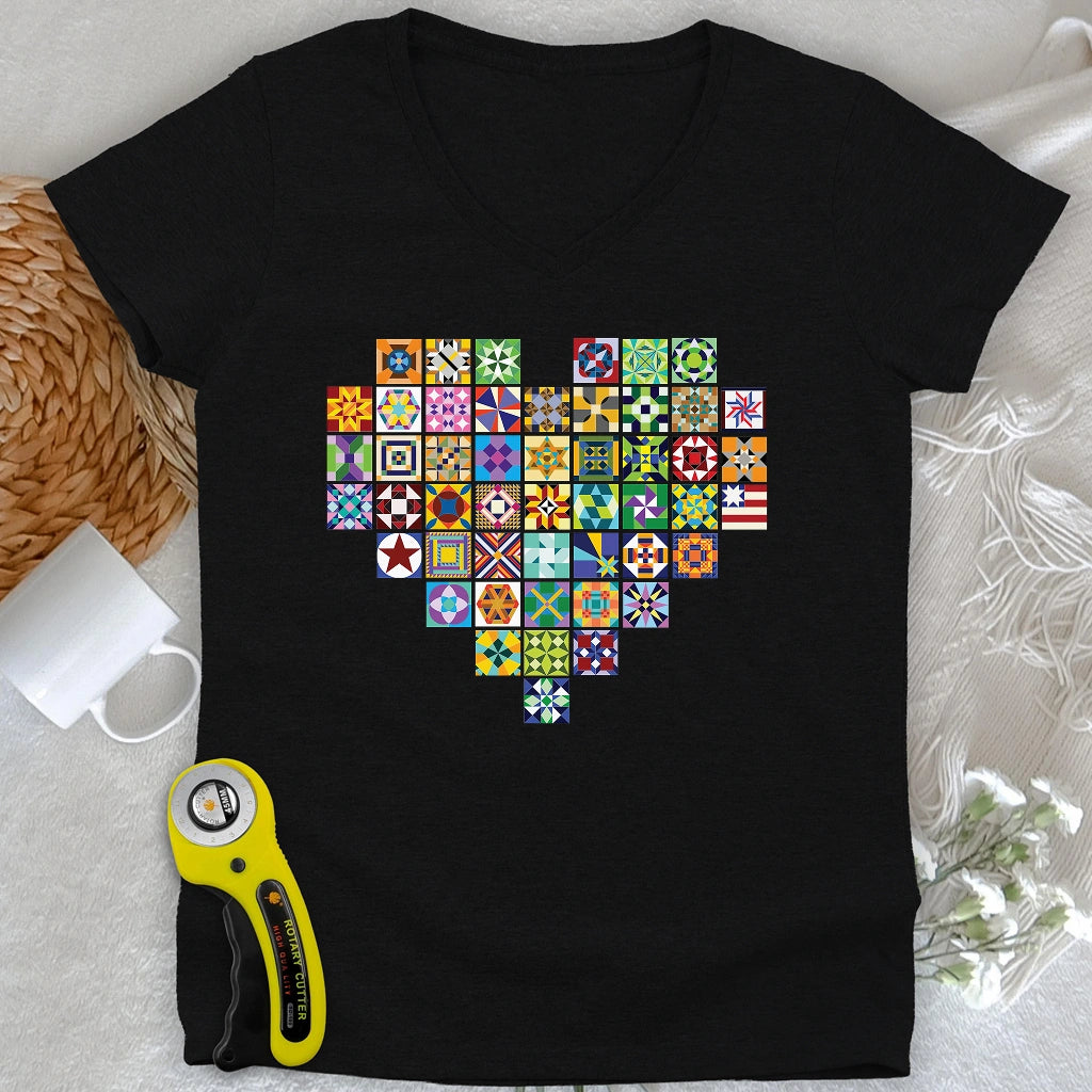 States Of Quilt Lady V-neck