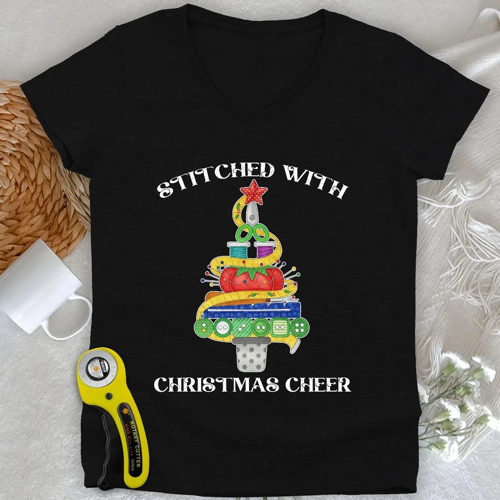 Stitchmas Tree Lady V-neck