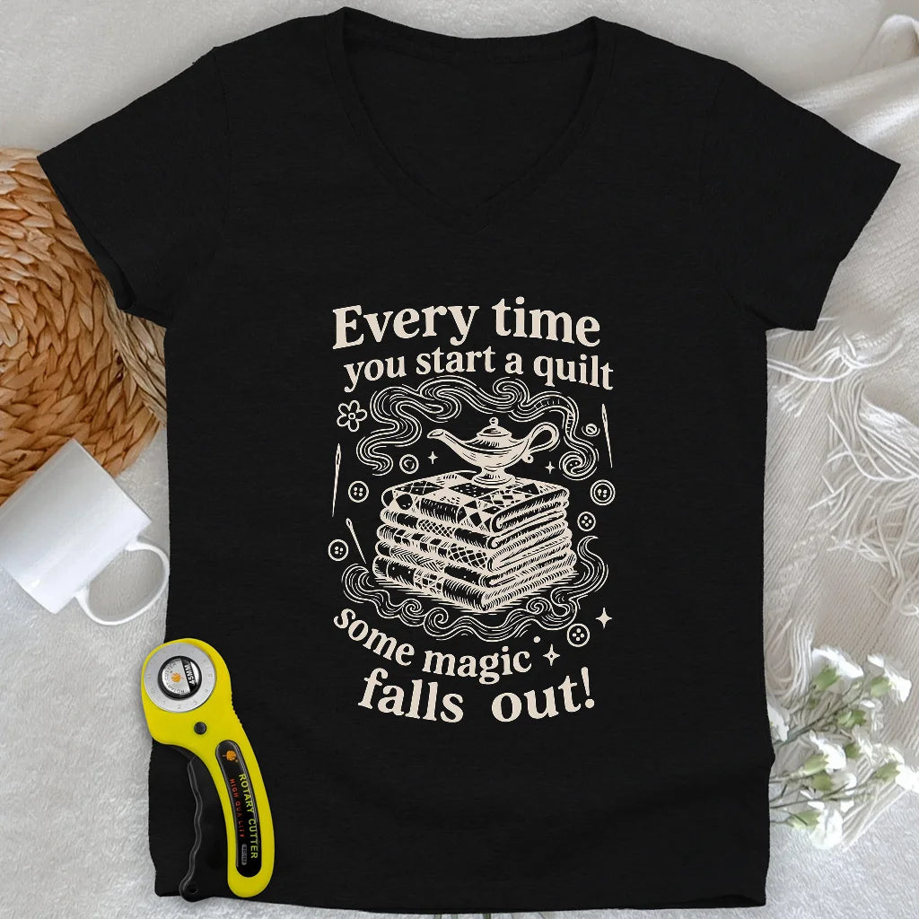 The Quilter’s Genie Lady V-neck