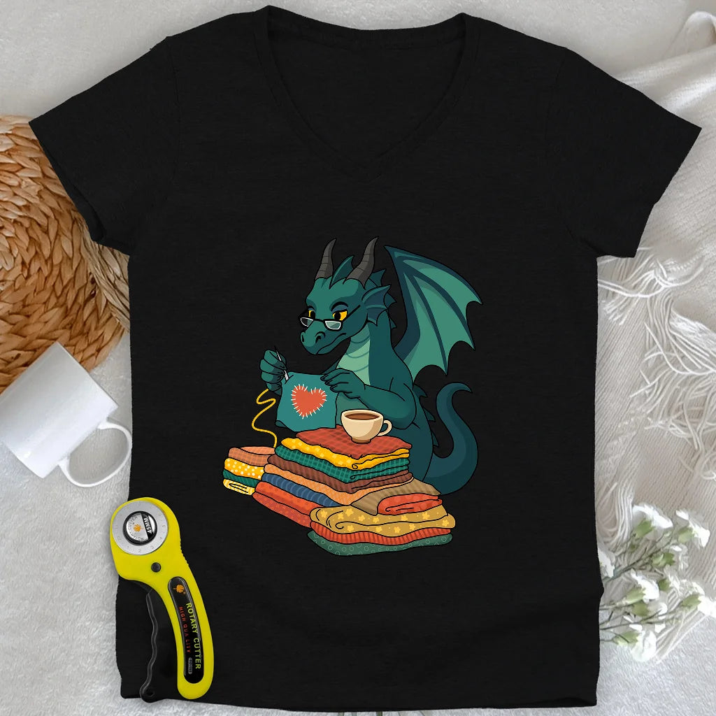 The Quilter’s Hoard Lady V-neck