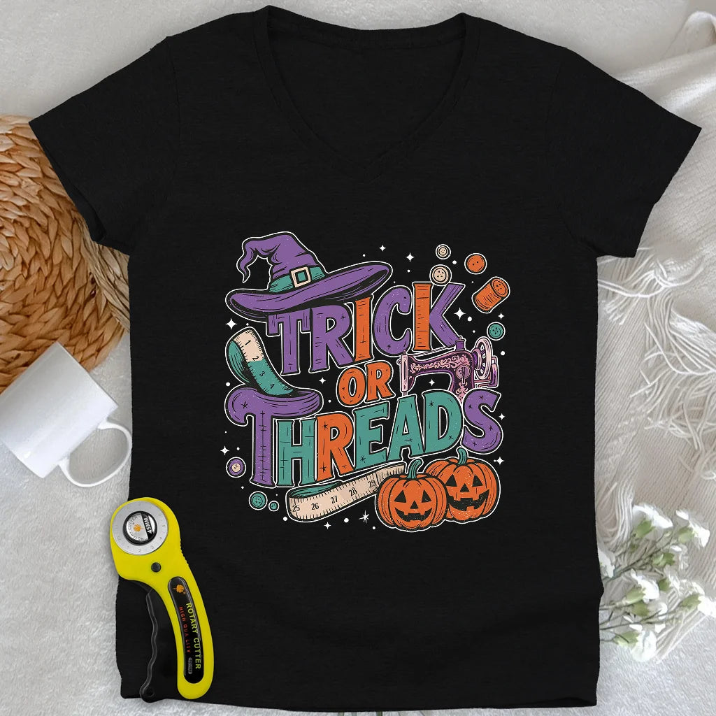 Trick or Threads Lady V-neck