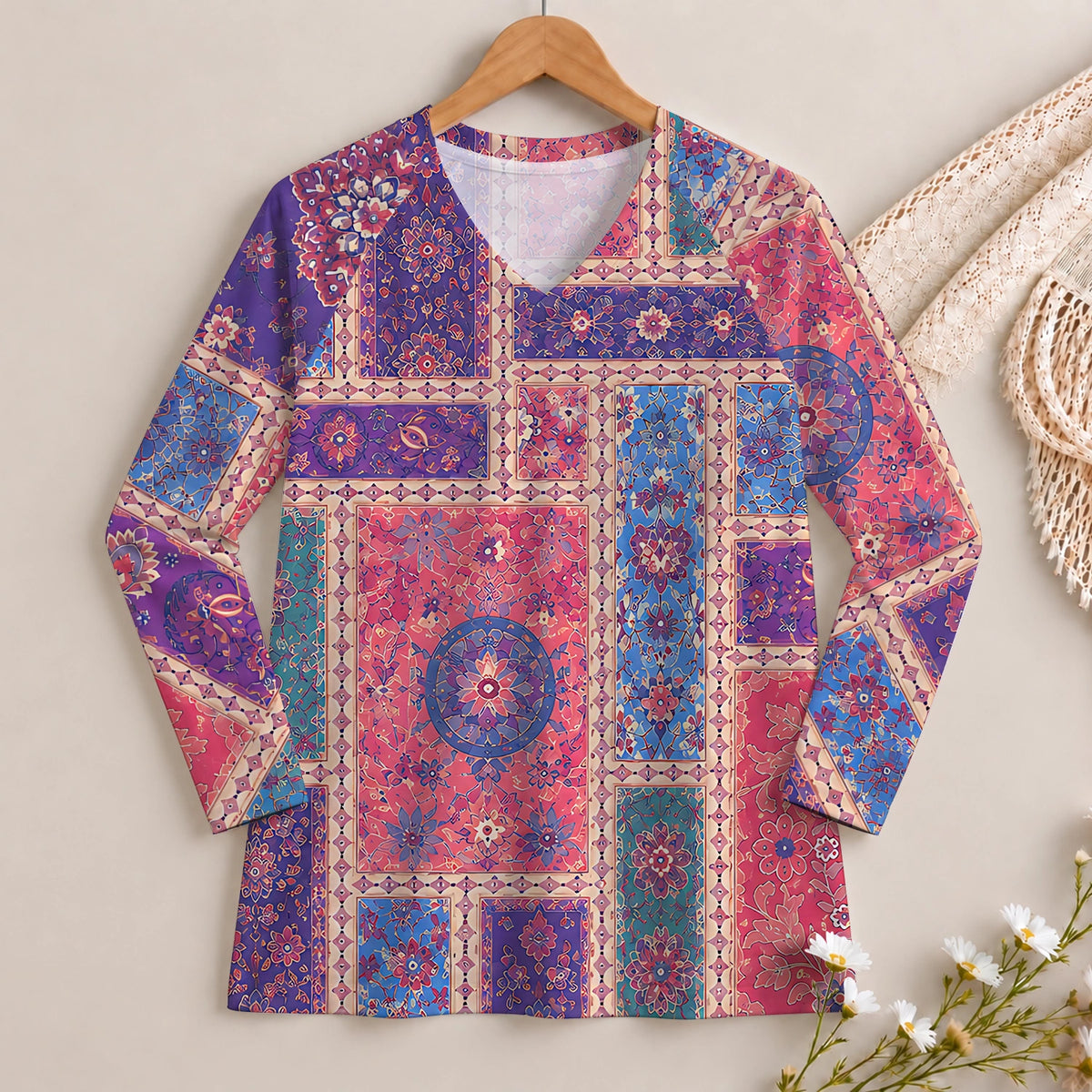 Bohemian Heritage Long Sleeve V-neck