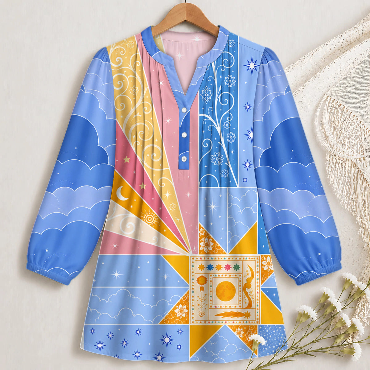 Celestial Patchwork Blouse