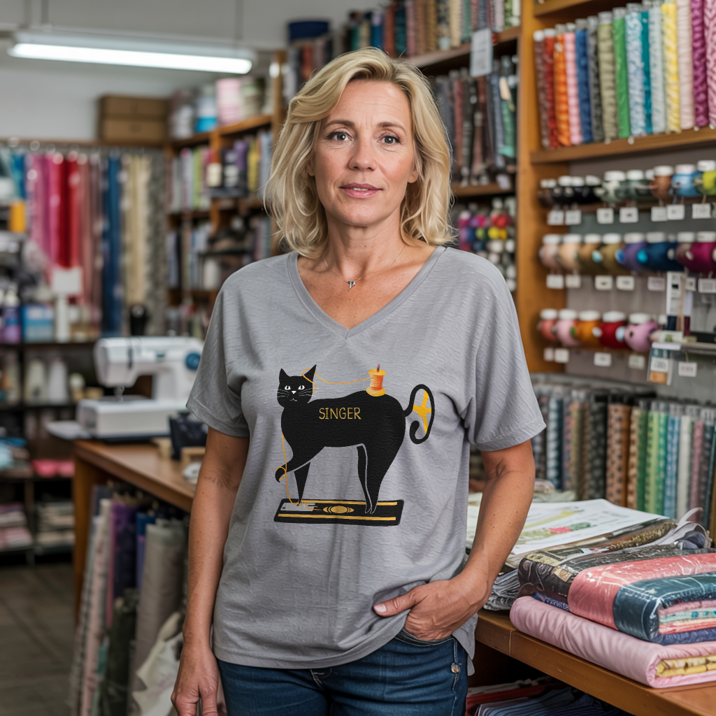 Mewing machine Lady V-neck