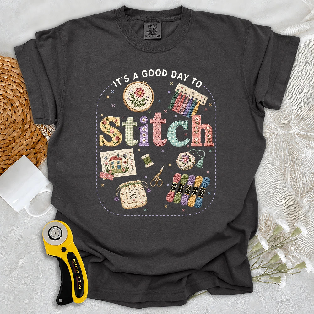 Comfort Colors Good Day To Cross Stitch T-shirt
