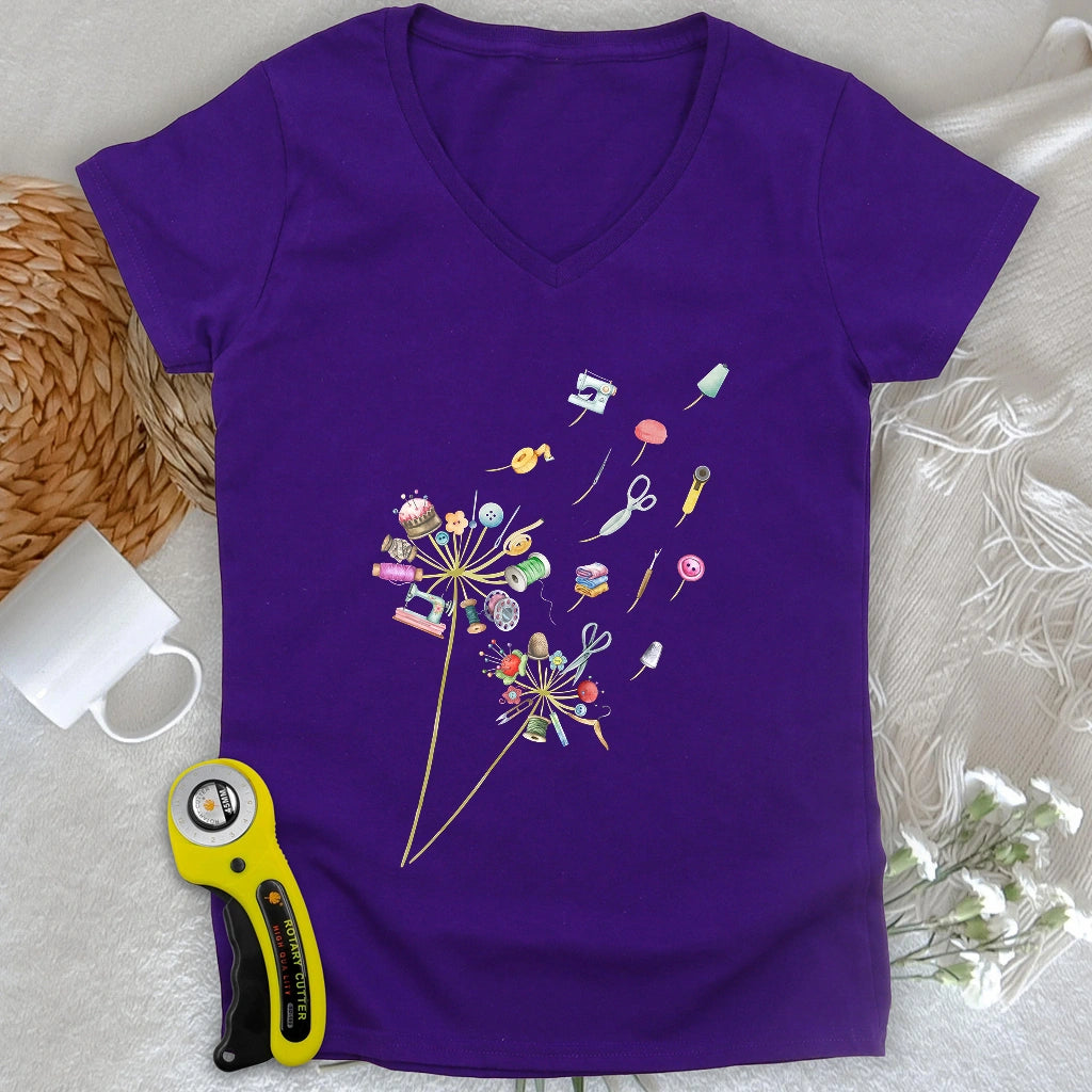 Crafted To Bloom Lady V-neck