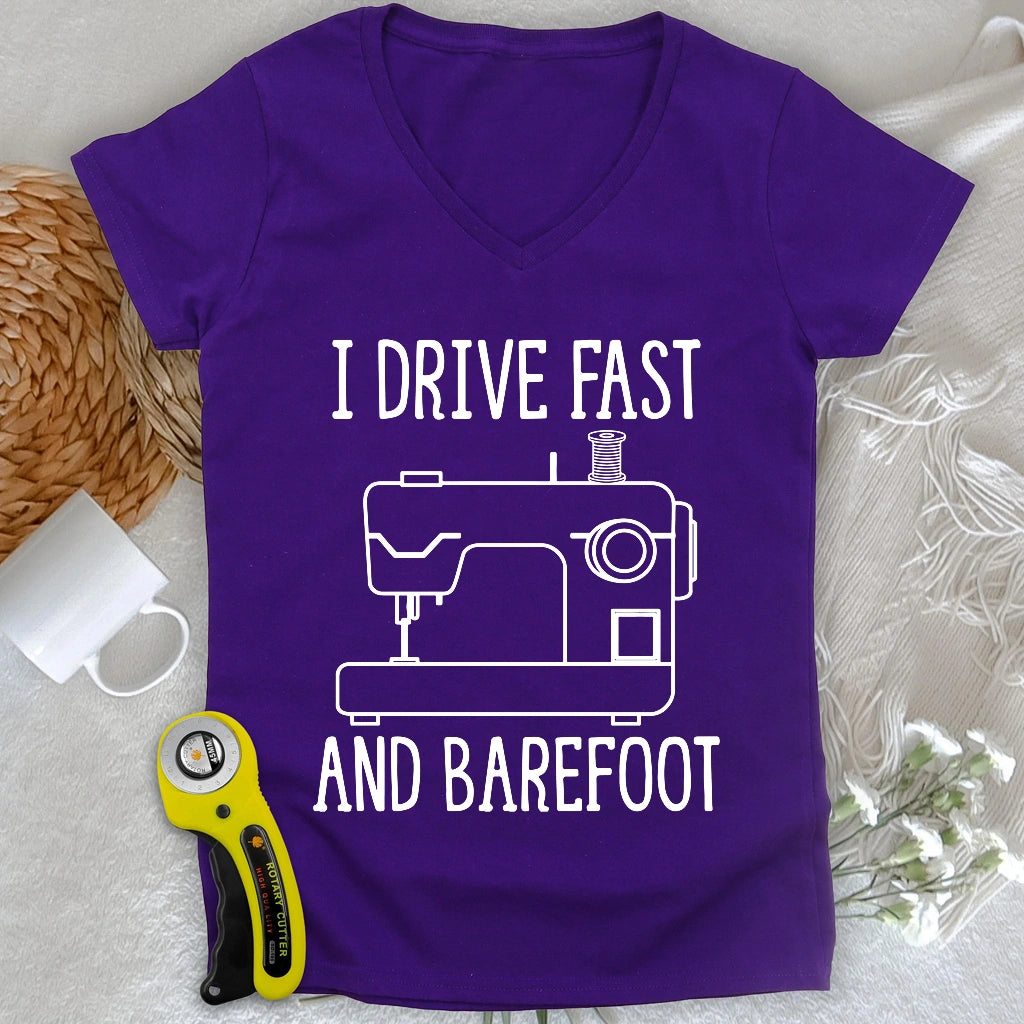 Drive Fast And Barefoot V-neck