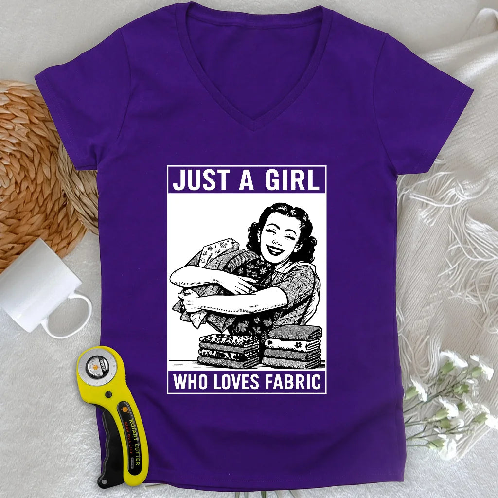 Fabric Girl Lady V-neck