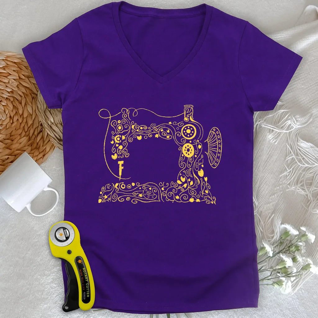 Goldwork Machine Lady V-neck