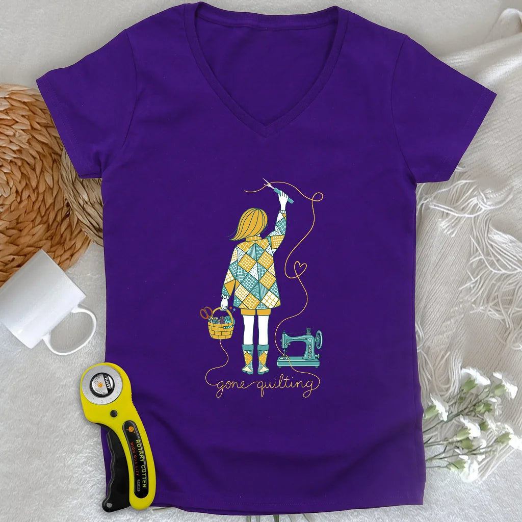 Gone quilting Lady V-neck