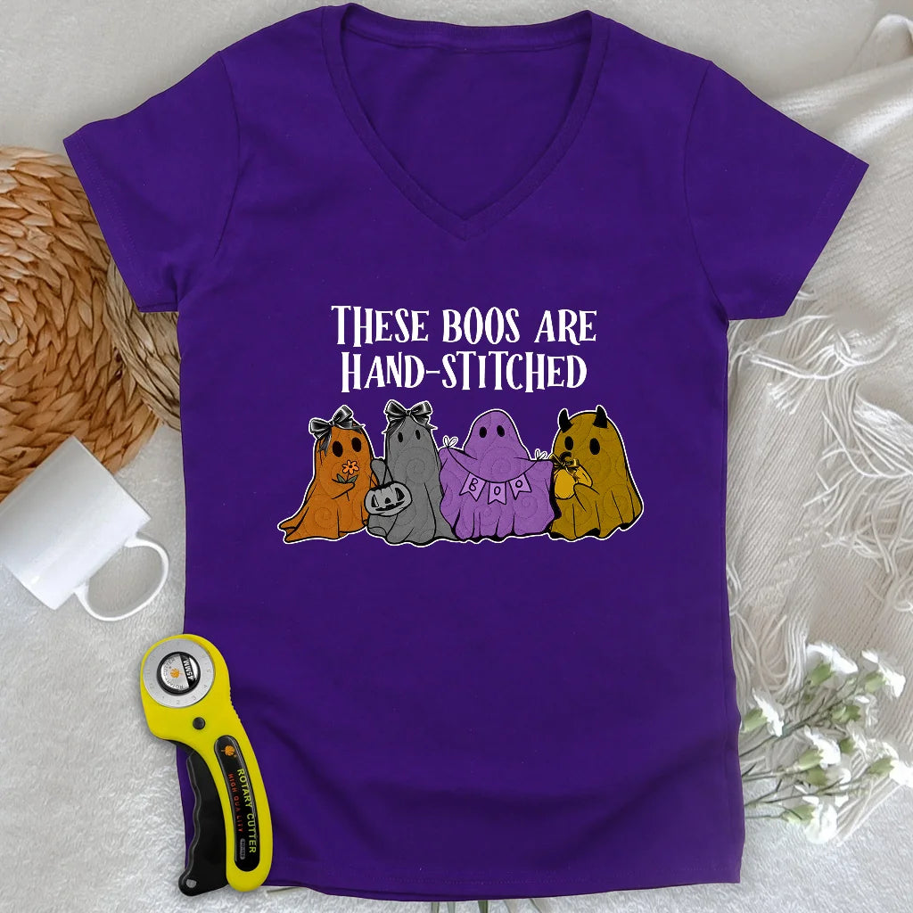 Hand-Stitched Boos Lady V-neck