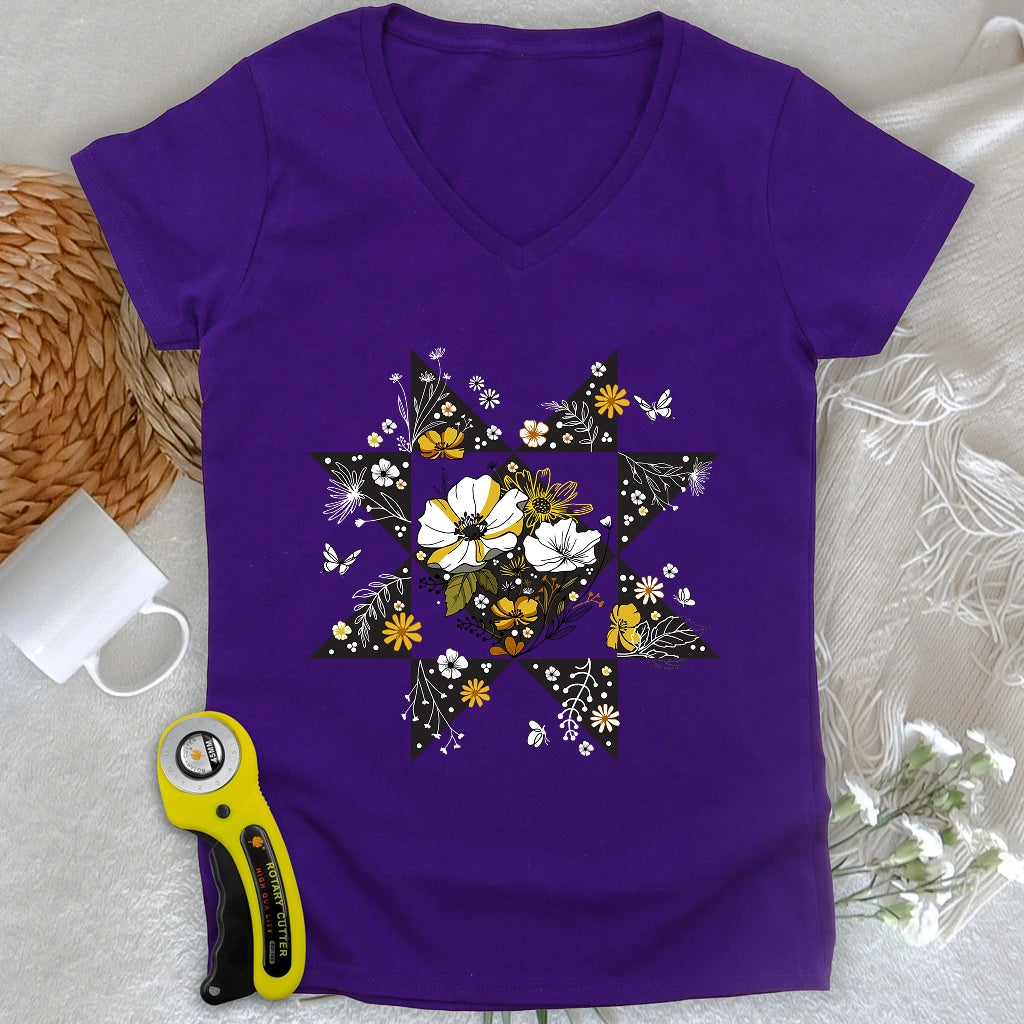 Nature Block Lady V-neck