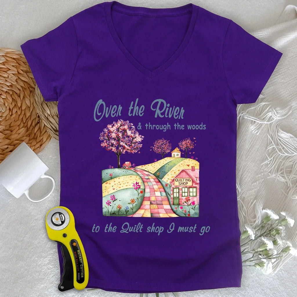 Over the River Lady V-neck