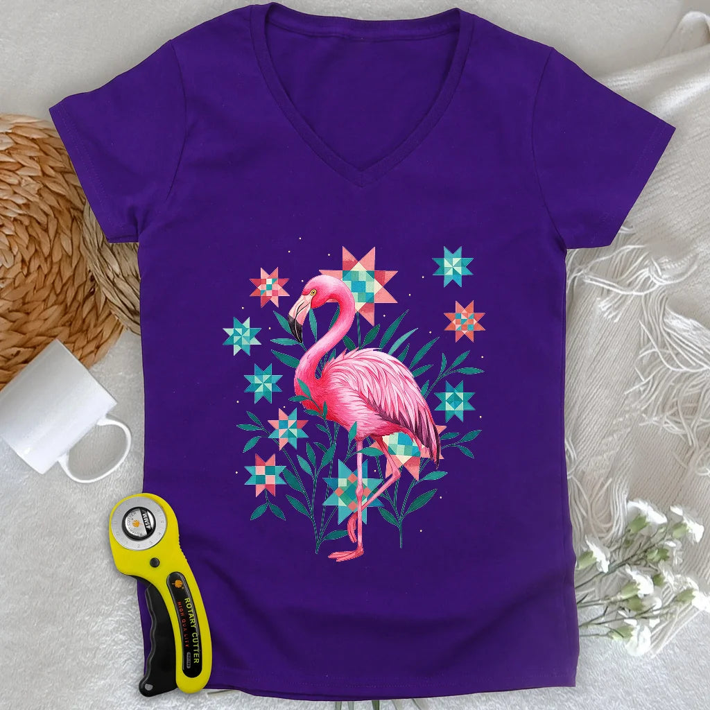 Quilted Garden Lady V-neck