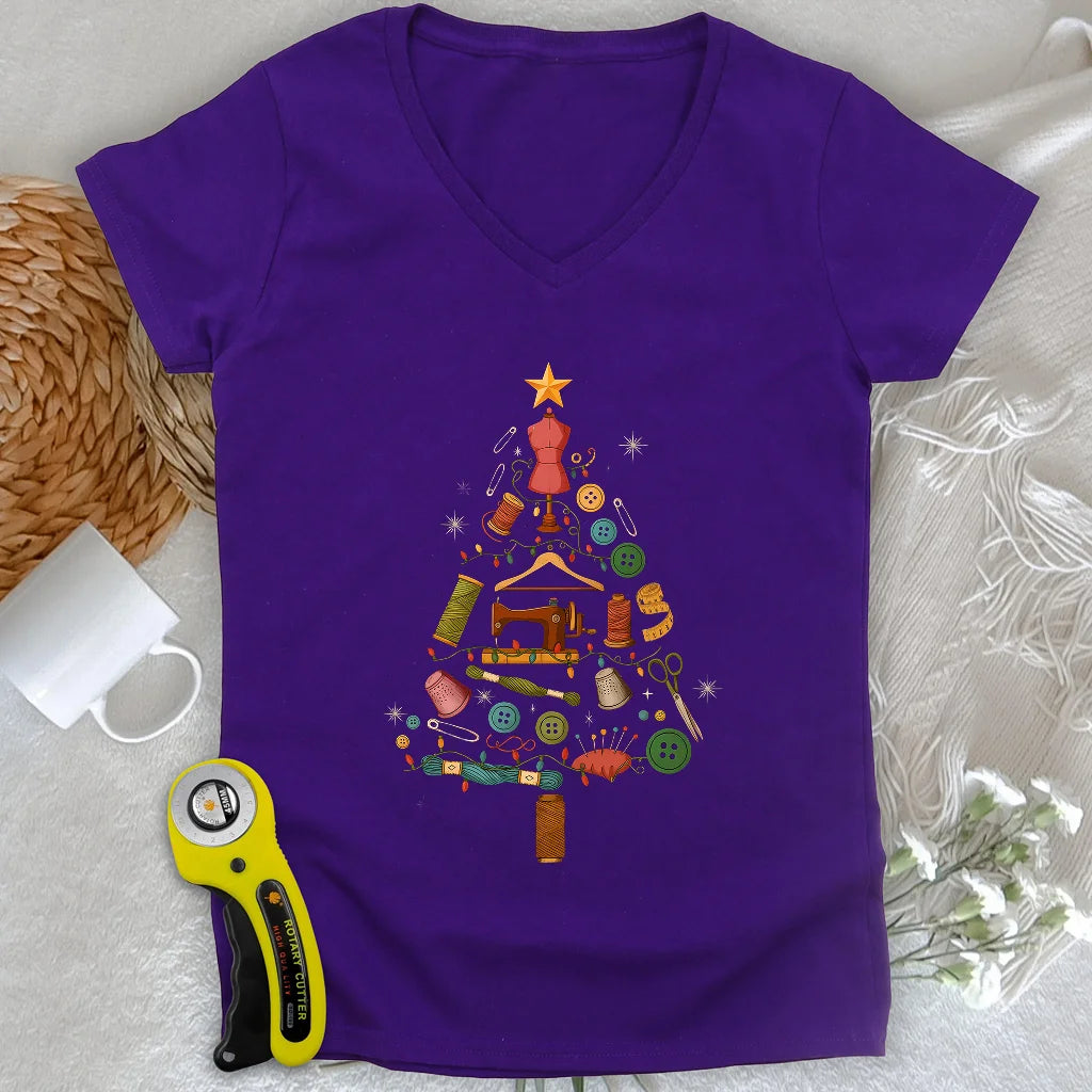 Tree of Threads Lady V-neck