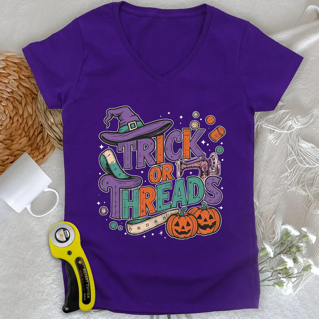 Trick or Threads Lady V-neck
