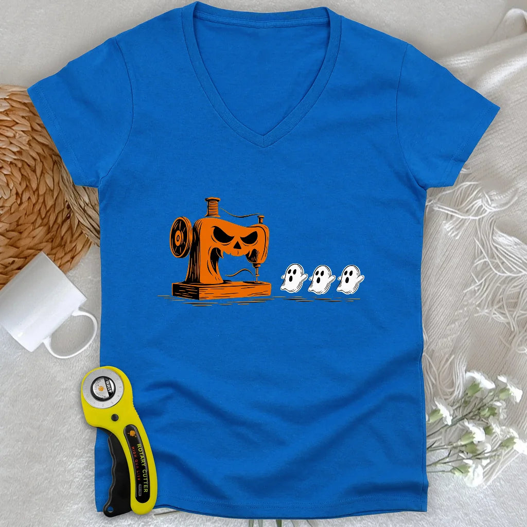 Demon Stitch Machine Lady V-neck