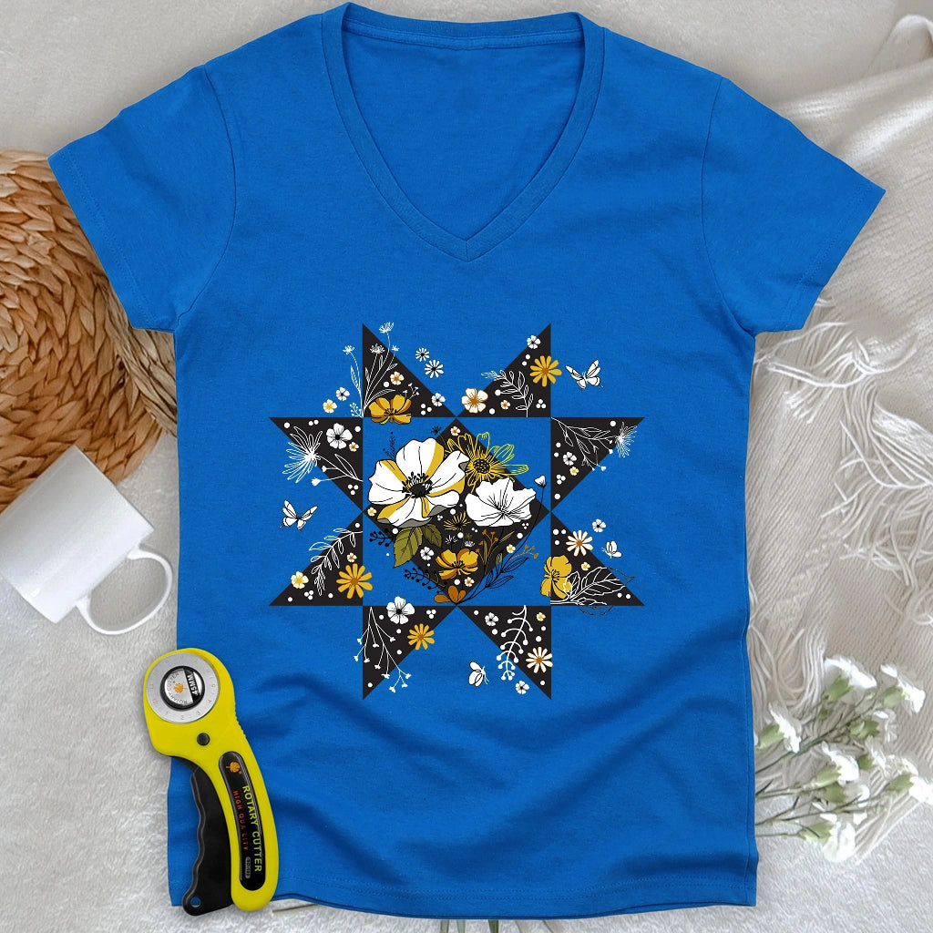 Nature Block Lady V-neck