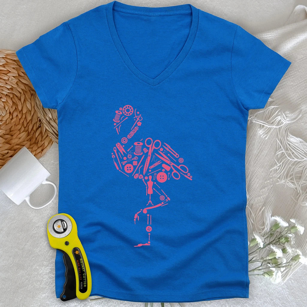 The Tailor's Flamingo Lady V-neck