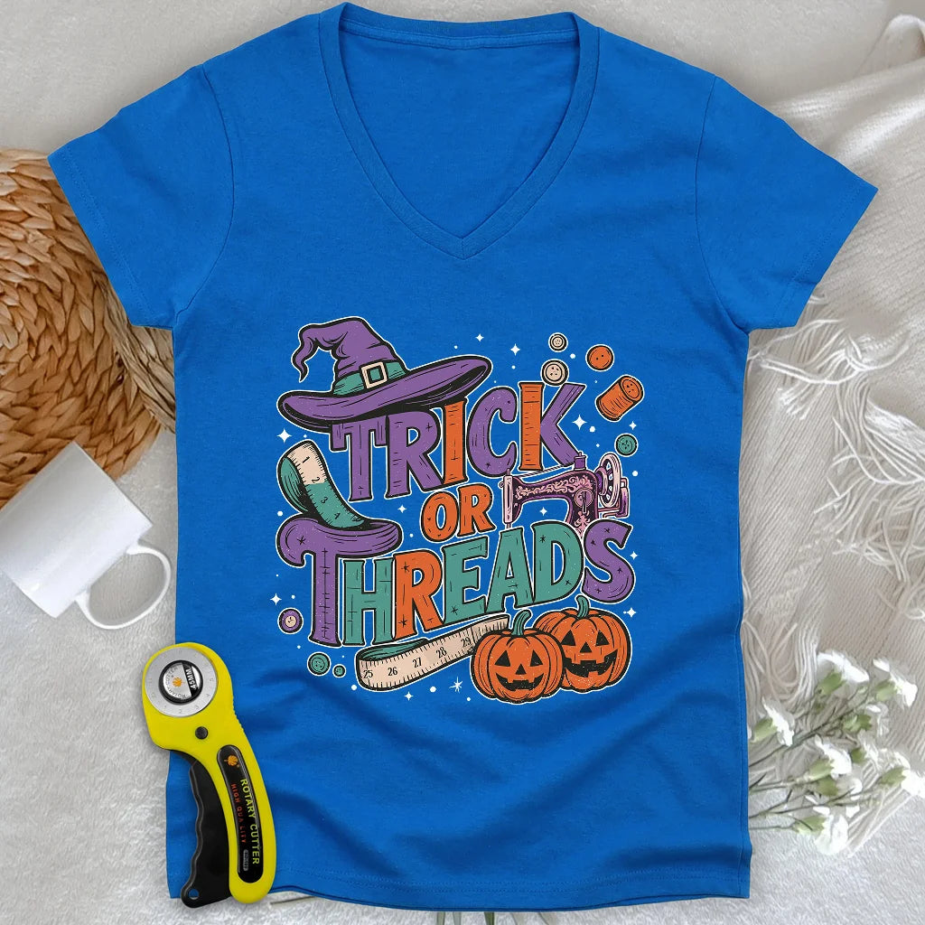 Trick or Threads Lady V-neck
