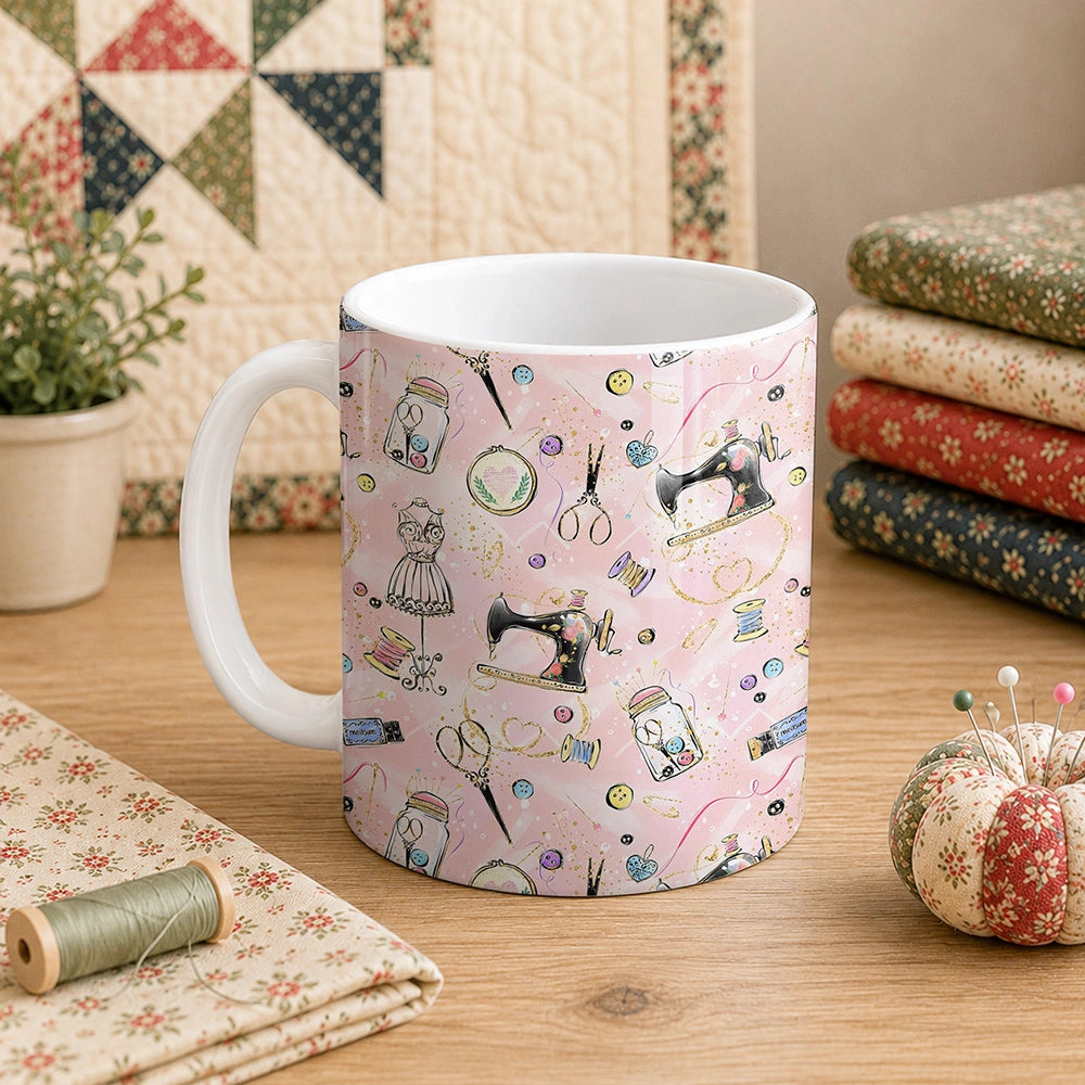 Sewing Tool Pink 11oz Mug