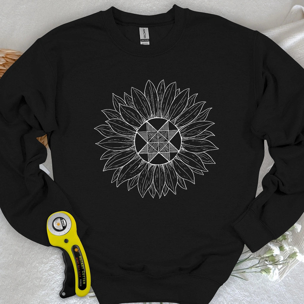 Block-Sonnenblumen-Sweatshirt