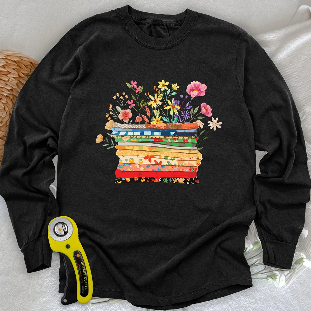 Floral Fabric Long Sleeve T-shirt
