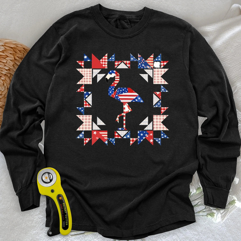 Liberty Flamingo Patchwork Long Sleeve T-shirt