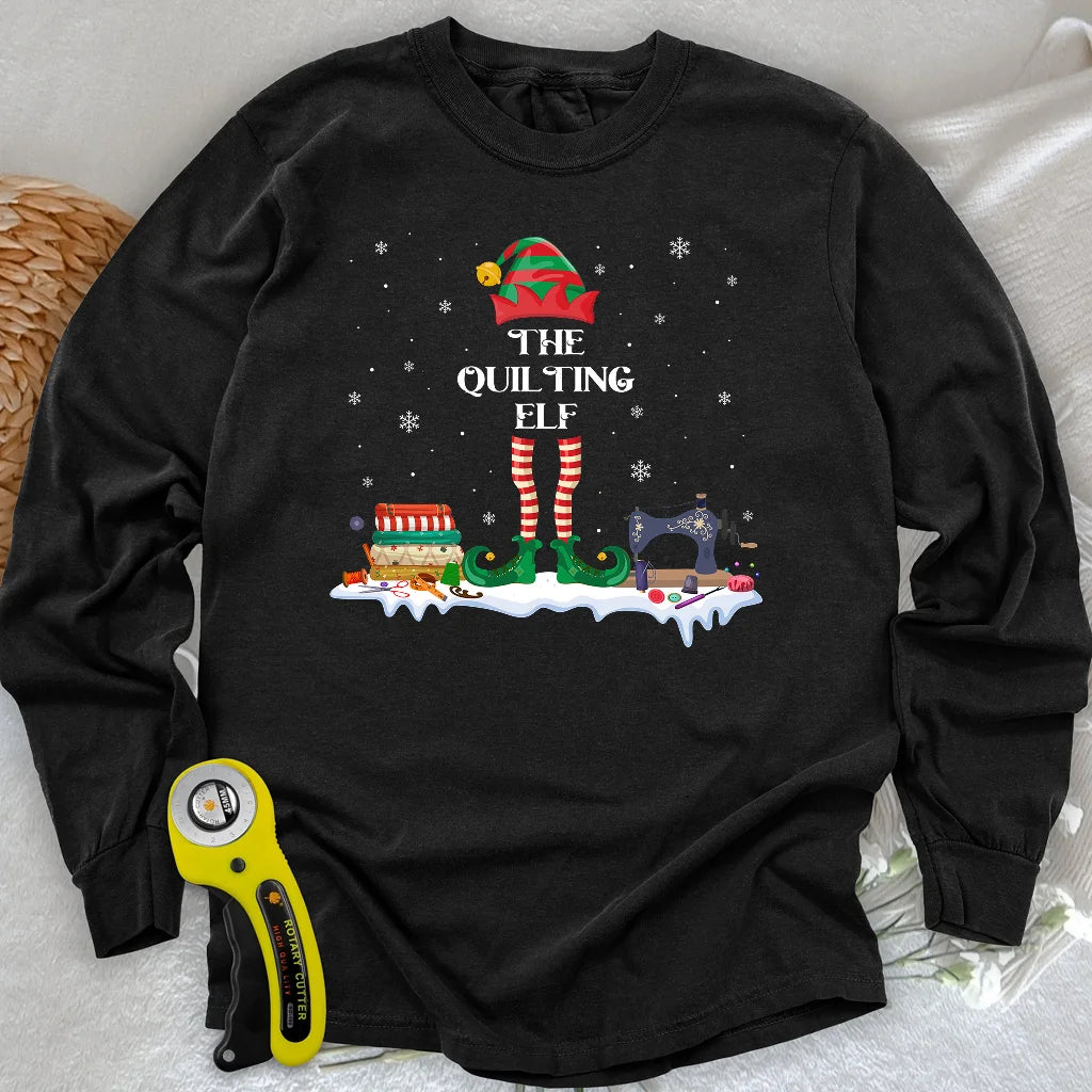 T-shirt à manches longues motif elfe de Noël