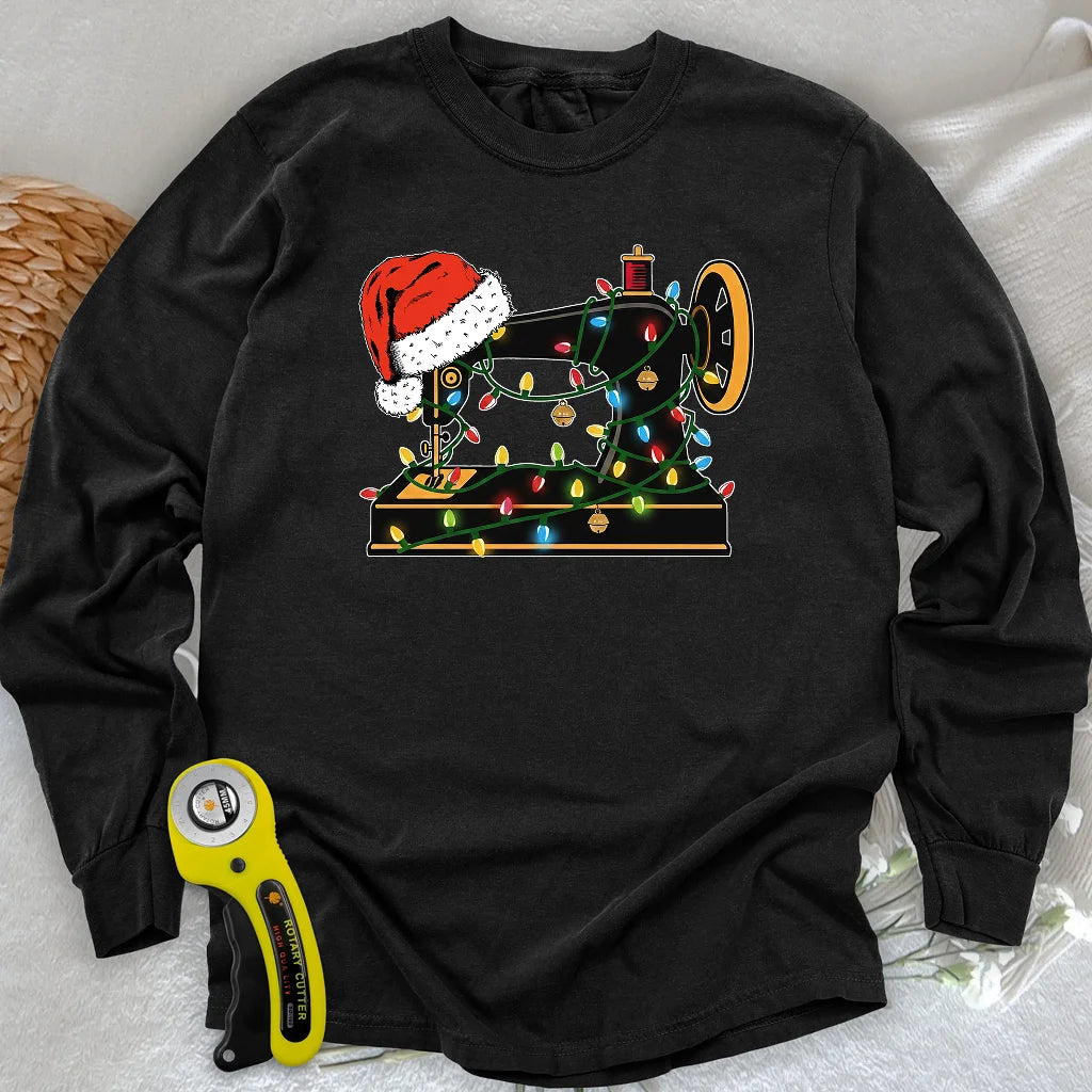 Weihnachtsmann-Maschinen-Langarm-T-Shirt