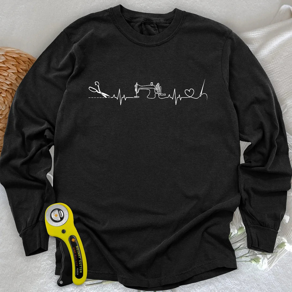 Sewing Heartbeat Long Sleeve T-shirt