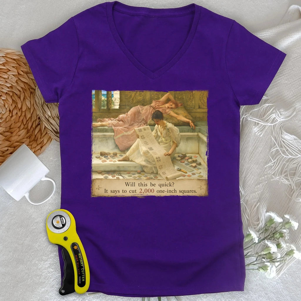 A Favorite Pattern: 2,000 One-Inch Squares Lady V-neck
