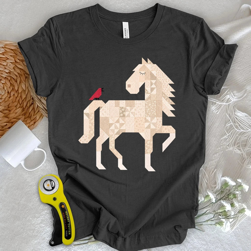 Patchwork Horse & Little Bird T-shirt