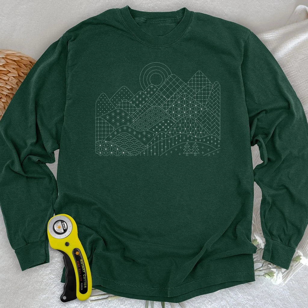 Sashiko Moutain Long Sleeve T-shirt
